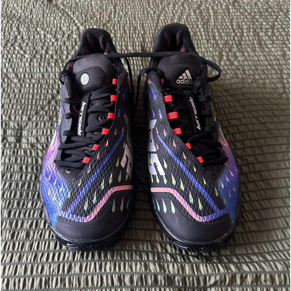 Adidas Barricade tennis shoe. Multi color
